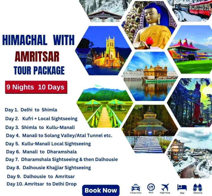 Himachal with Amritsar Tour Package 9 Nights, 10 Days (Delhi to Delhi)